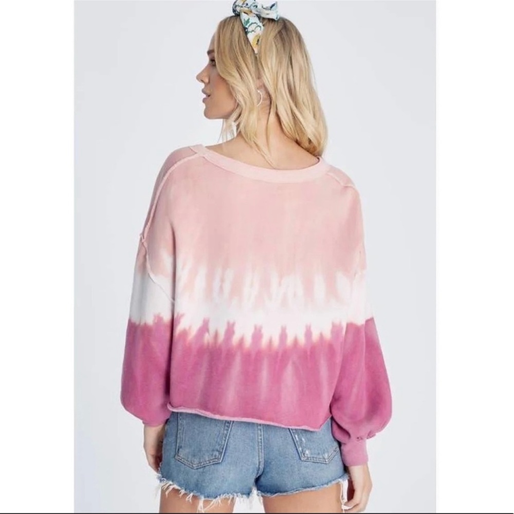 wildfox olivia ruby dove tie dye fleece sweatshirt - Picture 3 of 6